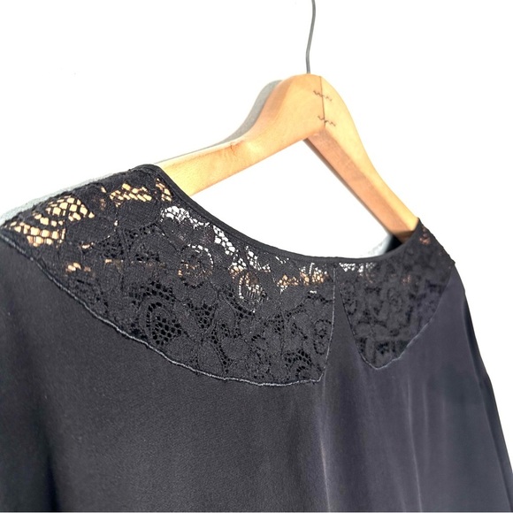 Miu Miu | Black Silk Blend Back Button Down Long Sleeve Blouse Size 44 US 12 - Picture 4 of 9